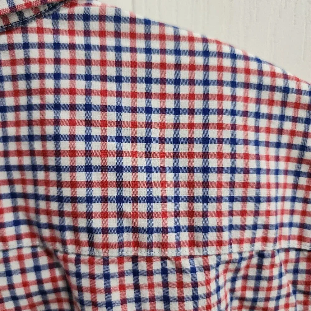 Ralph Lauren Red / Blue Plaid Long Sleeve Button Down Shirt Youth Size L 16 / 18